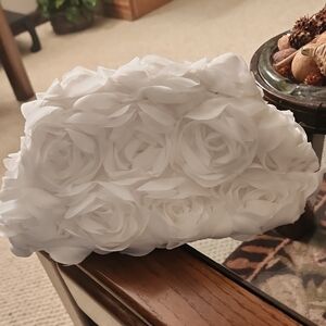 Elegant White Rose Pillow Purse